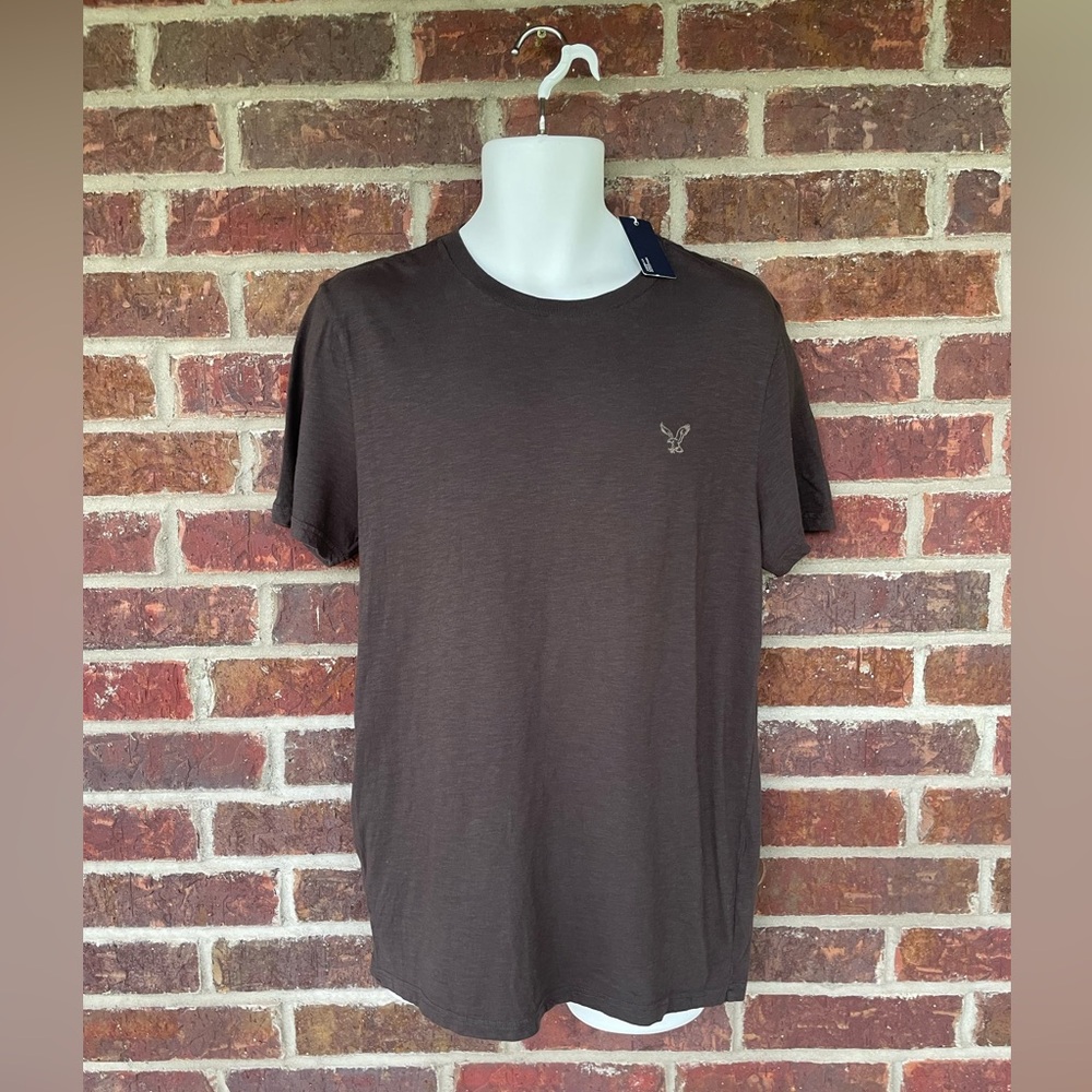 NWT Men’s American Eagle Slate Dark Gray Soft T-Shirt Garment Dyed Size Large